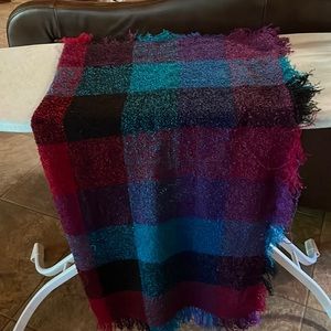 Loosely Woven Fringed Wrap 40”x41”